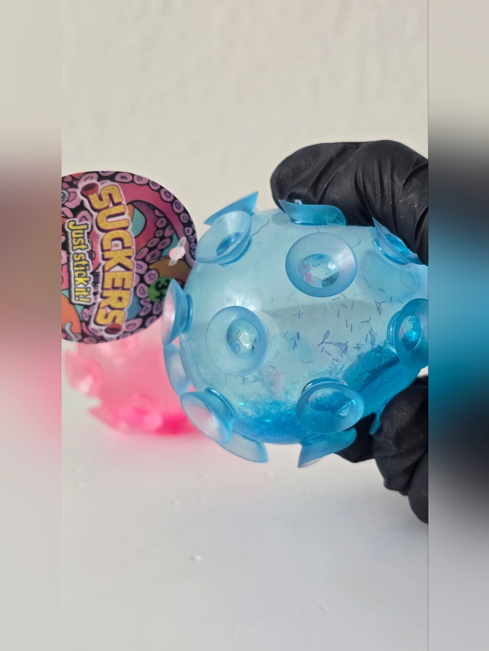 Suckers Suction Ball Fidget Toy Blue 3+ NWT Stick To Walls